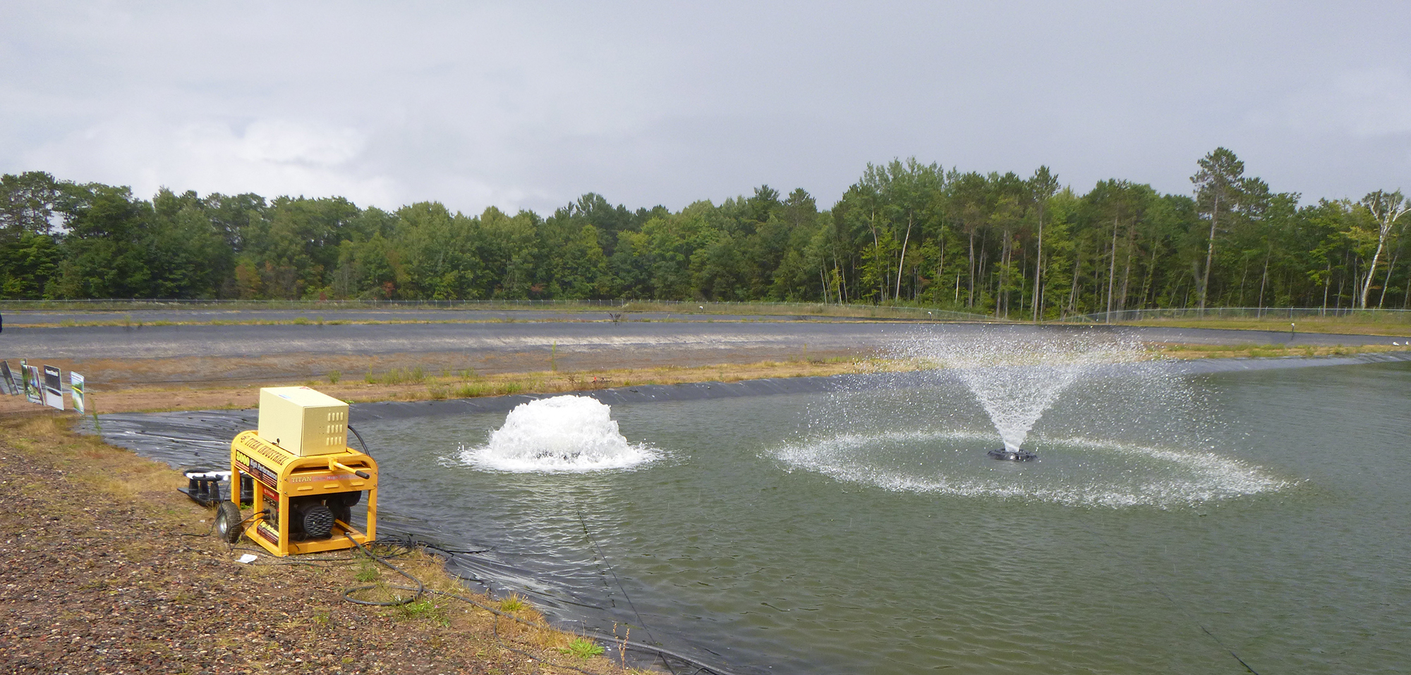 Pond and two aerators 