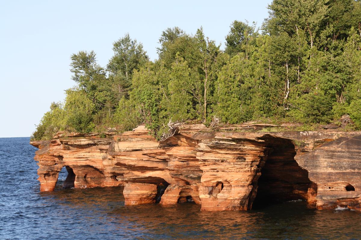 The sea caves at Devils Island, Apostle Islands Maritime Cliffs State Natural Area in Lake Superior.